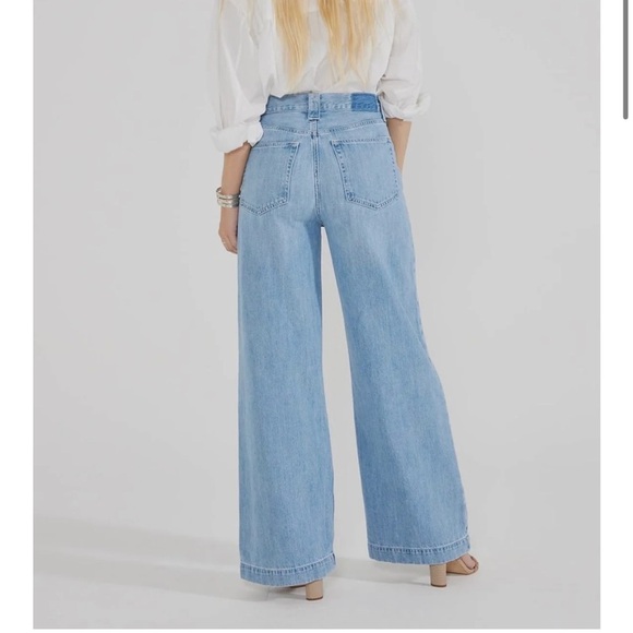 Etica Jean Devon Wide Leg High Rise Mountain Air Light Wash Sz 24 - Picture 2 of 13